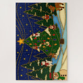 Cloisonne Kunst Whimsical Bos Klassiek Kerstmis Legpuzzel (Verticaal)