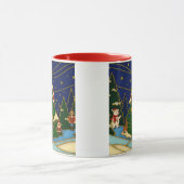 Cloisonne Kunst Whimsical Bos Klassiek Kerstmis  Mok (Midden)