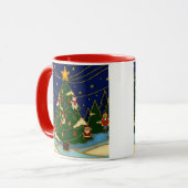 Cloisonne Kunst Whimsical Bos Klassiek Kerstmis  Mok (Voorkant links)