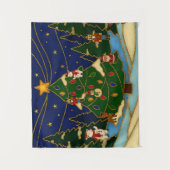 Cloisonne Kunst Whimsical Forest Klassiek Kerstmis Wandkleed (Voorkant)