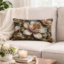 Cloisonné Magnolia Bloem Blauw Goud Vierlobbig Mot