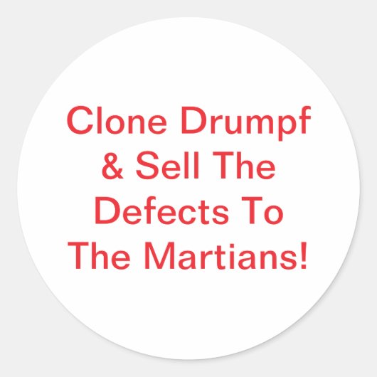 Clone Drumpf Sell Defecten Hankamer Artjunkhaus Fu Ronde Sticker (Voorkant)