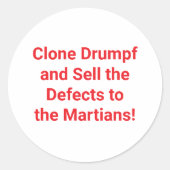 Clone Drumpf Sell Defecten Hankamer Artjunkhaus fu Ronde Sticker (Voorkant)