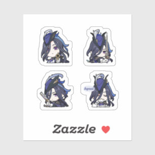 Clorinde Genshin Impact 4 stickers op één vel Extr