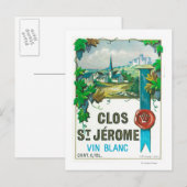 Clos St. Jermoe Wine LabelEurope Briefkaart (Voorkant / Achterkant)