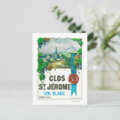 Clos St. Jermoe Wine LabelEurope Briefkaart (Staand voorkant)