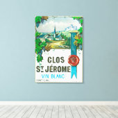 Clos St. Jermoe Wine LabelEurope Canvas Afdruk (Insitu (Houten vloer))