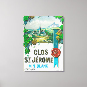 Clos St. Jermoe Wine LabelEurope Canvas Afdruk