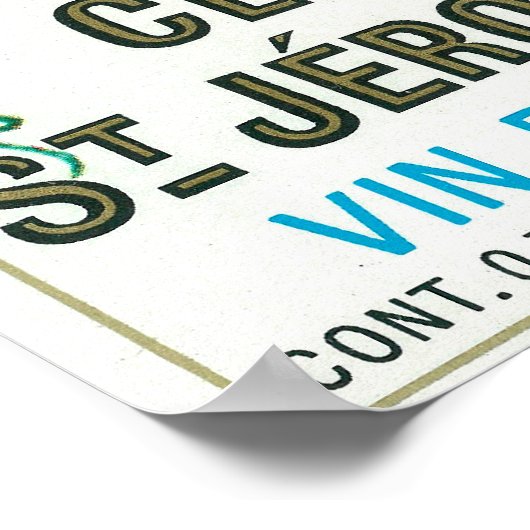 Clos St. Jermoe Wine LabelEurope Poster (Hoek)