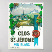 Clos St. Jermoe Wine LabelEurope Poster (Voorkant)