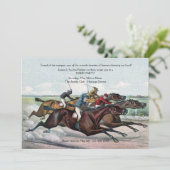 Close Finish Derby Invitation Kaart (Staand voorkant)