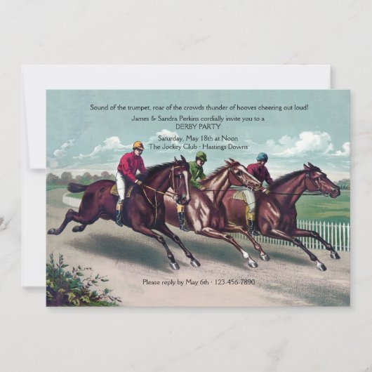 Close Race Derby Invitation Kaart (Voorkant)