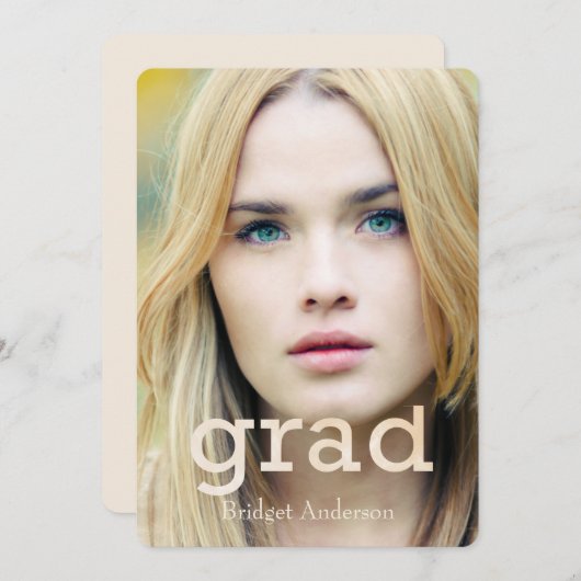 Close-up Afstuderen foto aankondiging (Voorkant / Achterkant)