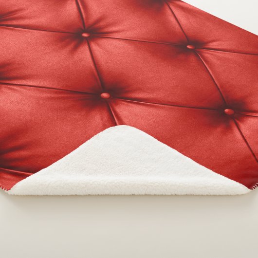 Close up background texture of scarlet red capiton sherpa deken (3/4)