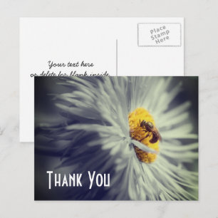 Close-up Bij Op Bloem Bedankt Ansichtkaart Briefkaart