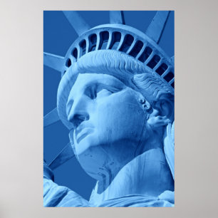 Close-up Blauw Vrijheidsbeeld Poster