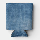 Close-up blauwe denim jeans textuur blikjeskoeler (Voorkant)