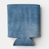 Close-up blauwe denim jeans textuur blikjeskoeler (Achterkant)