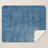 Close-up blauwe denim jeans textuur sherpa deken (Voorkant (horizontaal))