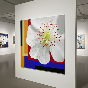 Close-up bloemfoto van witte lente bloesem poster