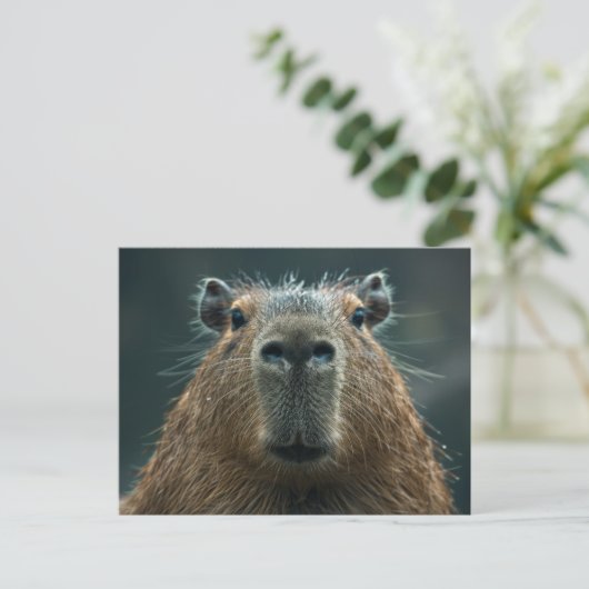 Close-up Capybara Portret Briefkaart (Staand voorkant)