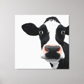 Close-Up Cow Curiosity Canvas Afdruk (Voorkant)