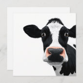 Close-Up Cow Curiosity Feestdagenkaart (Voorkant / Achterkant)