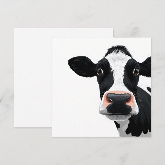 Close-Up Cow Curiosity Feestdagenkaart (Voorkant / Achterkant)