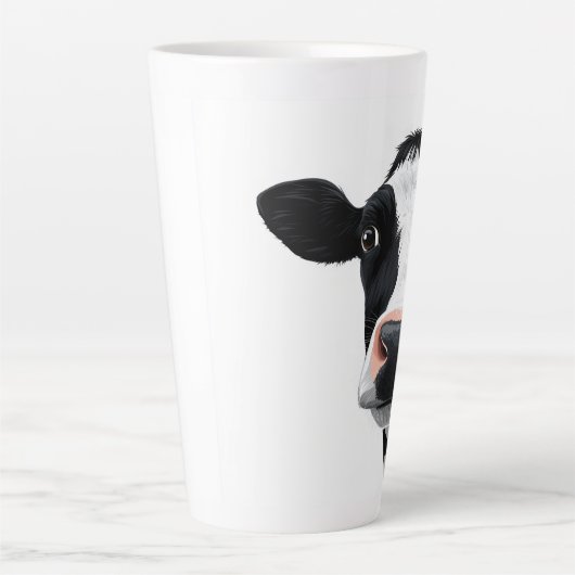 Close-Up Cow Curiosity Latte Mok (Voorkant)