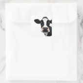Close-Up Cow Curiosity Vierkante Sticker (Tas)