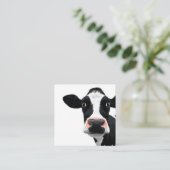 Close-Up Cow Curiosity Vierkante Visitekaartje (Staand voorkant)