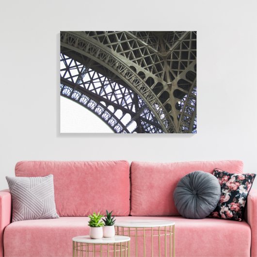 Close-up detail Eiffeltoren Parijs Architectuur Canvas Afdruk (Insitu (Woonkamer))
