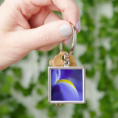 Close-up detail van een Blue Flag iris. Sleutelhanger (Hand)