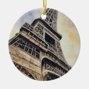 Close-up Eiffeltoren Parijs Love City Travel Keramisch Ornament