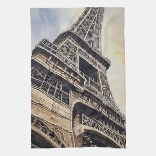 Close-up Eiffeltoren Parijs Love City Travel Theedoek (Verticaal)