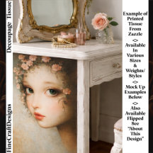 Close Up Floral Girl Vintage Canvas FF7L Decoupage