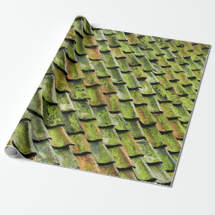 Close-up foto van green shingle roof cadeaupapier