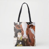 Close-up Gezicht van Rode, Witte Holstein Dairy Ko Tote Bag (Voorkant)