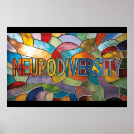 Close-up glas in lood met neurodiversiteit in de r poster
