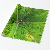 Close-up groene palmboombladeren cadeaupapier (Uitgerold)