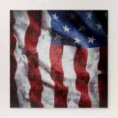 Close-up grunge Amerikaanse vlag. Legpuzzel (Horizontaal)