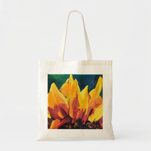 Close Up Impasto Sunflower Painting Tote Bag (Voorkant)