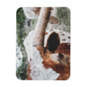 Close-up Impressionist geschilderd Longhorn Magneet (Verticaal)