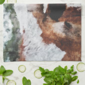 Close-up Impressionist geschilderd Longhorn Theedoek (Gevouwen)