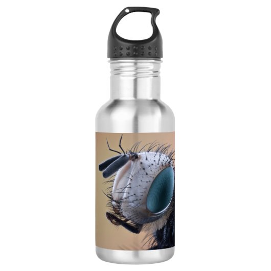 Close-up insectenkop waterfles  (Voorkant)