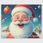 Close-up Kerstman Kerstmis Cadeaupapier (Vlak)