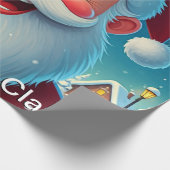 Close-up Kerstman Kerstmis Cadeaupapier (Hoek)