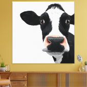 Close-up Koe Nieuwsgierigheid Canvas Afdruk (Insitu (Woonkamer))