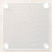 Close-up: krokodillenleer textuur. glazen onderzetter (Achterkant)