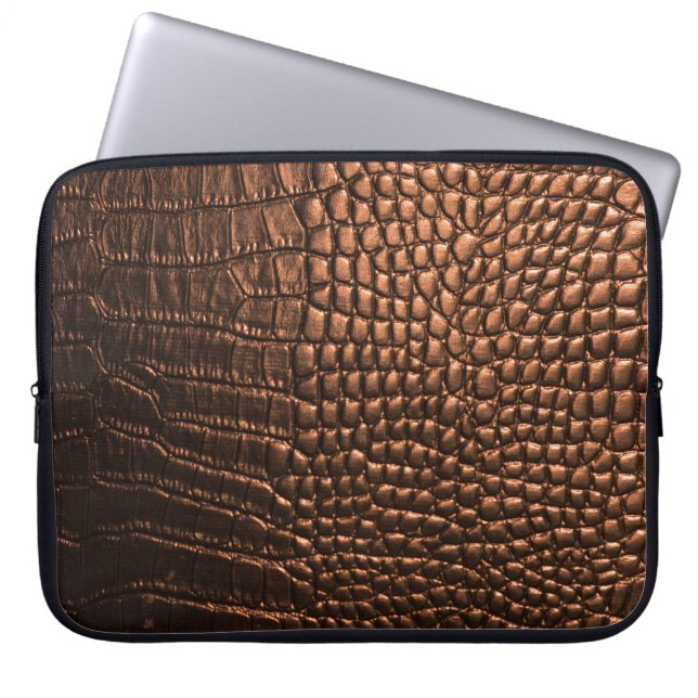 Close-up: krokodillenleer textuur. laptop sleeve (Voorkant)
